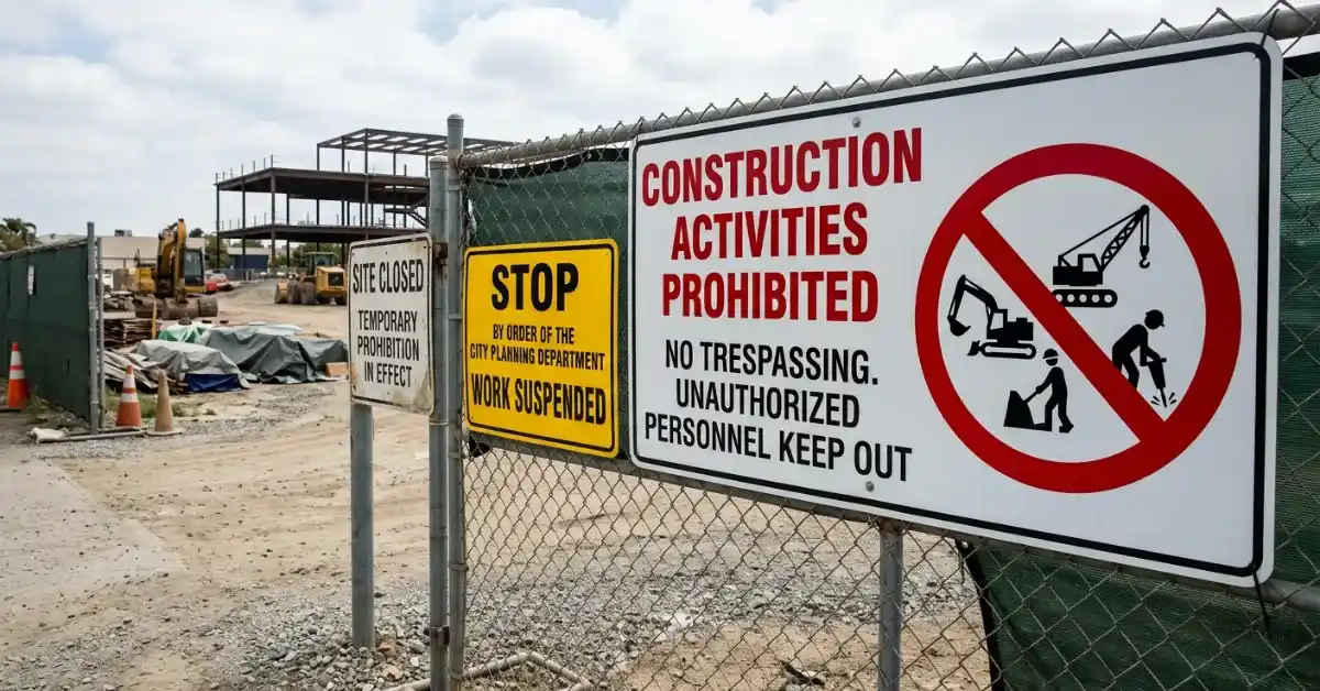 Construction Prohibition Signs