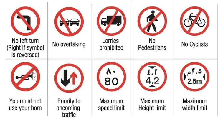 traffic signs in ajman