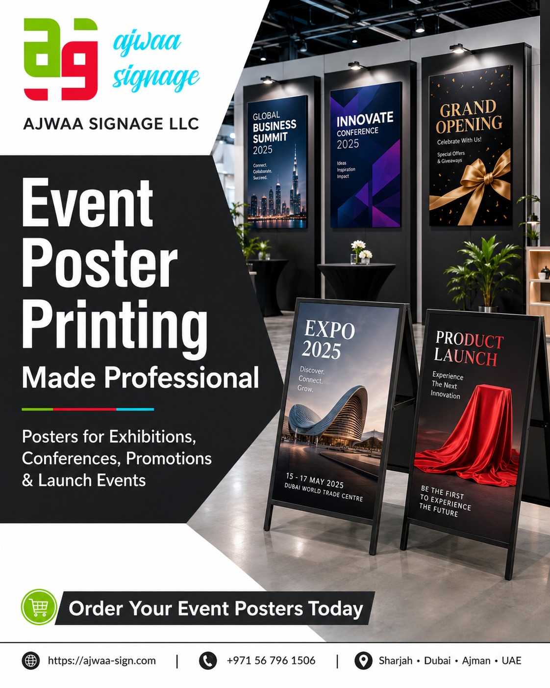 Vibrant promotional poster print design setup