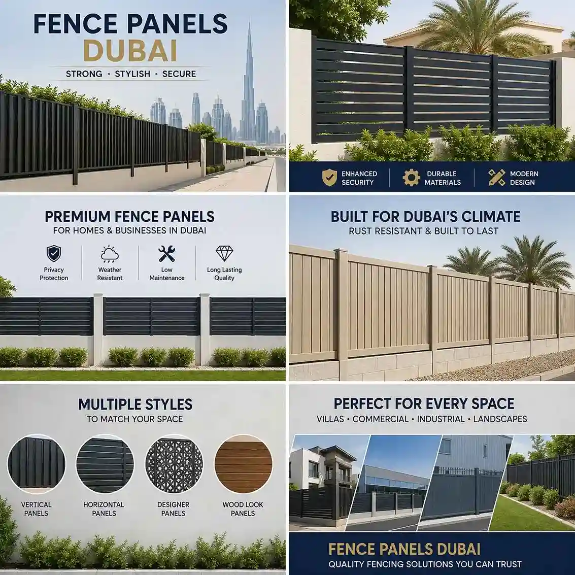 Modern Aluminum Slats Fence Panels Dubai