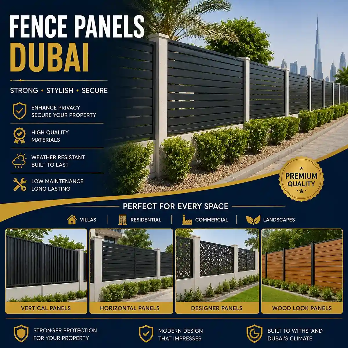 Composite Wood Privacy Screen Fence Panels Dubai