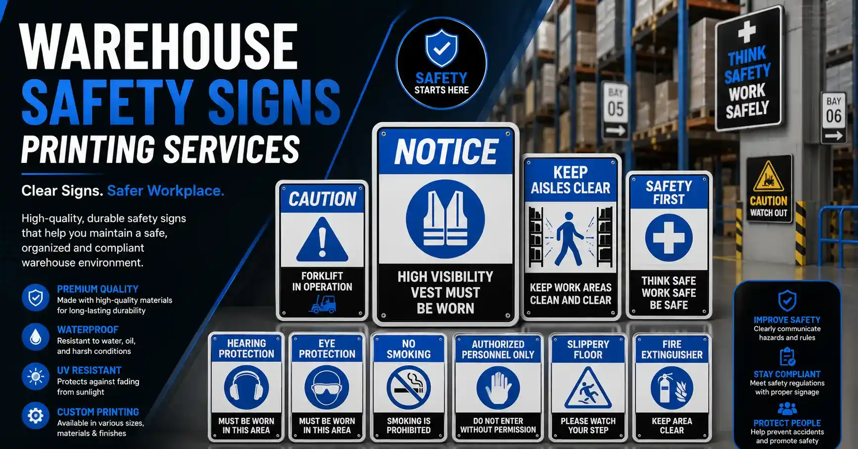 warehouse safety signs